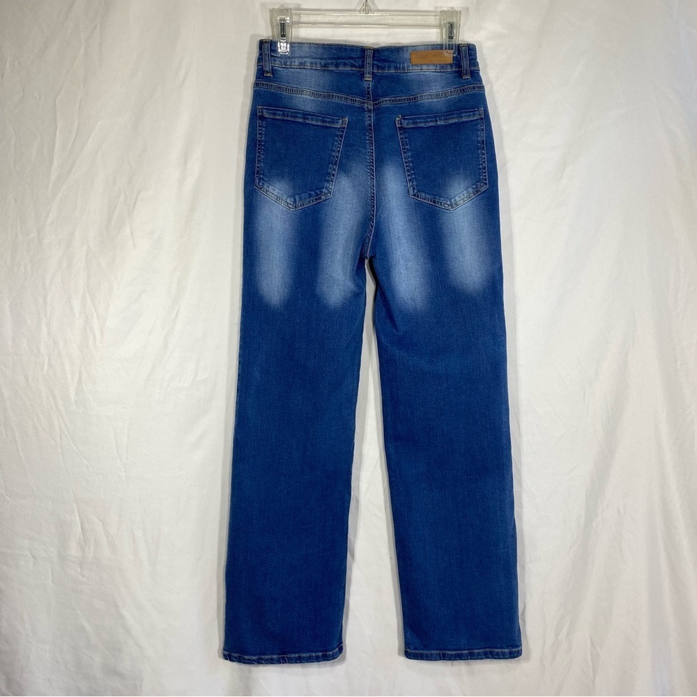 Blue Age Distressed Fade High Rise Straight Leg Jeans JP-1125H - Picture 3 of 8